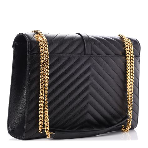 Saint Laurent Grain De Poudre Chevron Monogram 